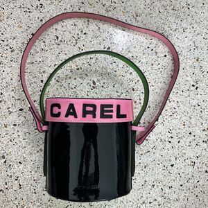 Carel Paris Bibi bucket bag purse black pink green